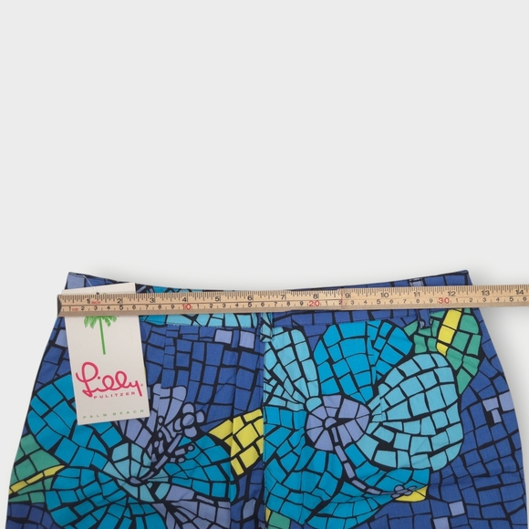 NWT Lilly Pulitzer Pants Girl White Label Size 12 Mosaic Stained Glass Capri - Picture 9 of 10
